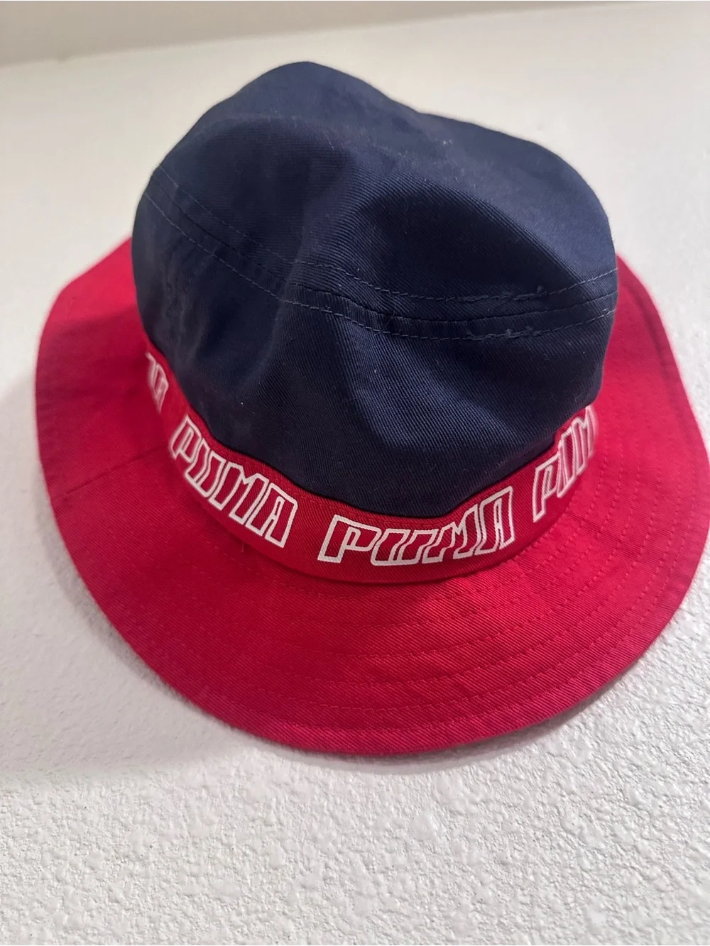 Puma Kids Black & Red Branded Bucket Hat